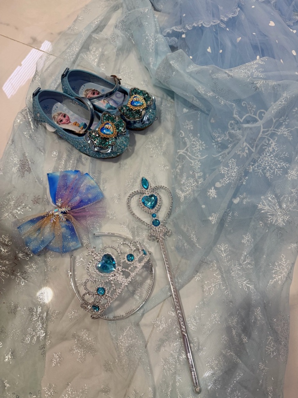 Blue Glitter Princess Dress-Up Shoes & Accessories Set